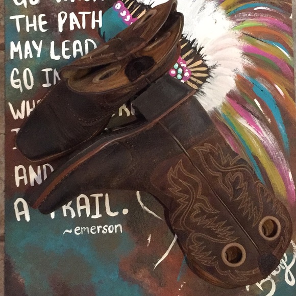 Ariat cowboy boots with spur ledge -Brown - 7.5 D - Picture 3 of 7